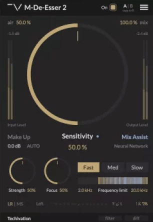 AI智能齿音消除器]Techivation M-De-Esser 2 v.1.0 [WiN]（50MB-果果音源网