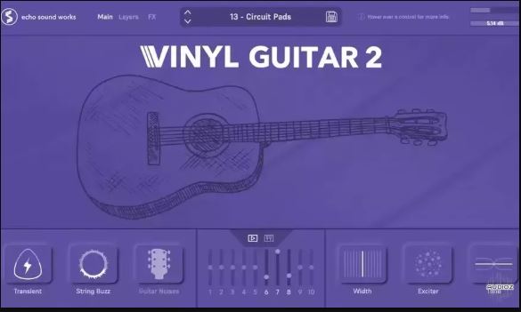 Echo Sound Works Vinyl Guitar 2 黑胶吉他 支持系统：Windows.MAC 音源厂商-果果音源网